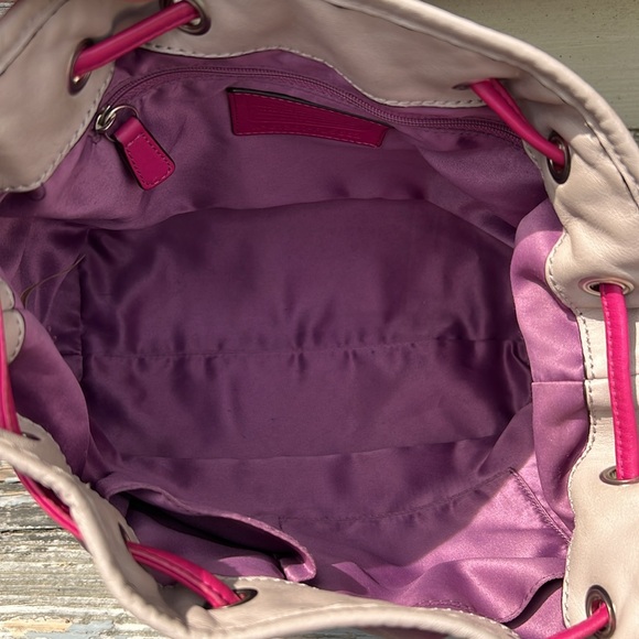 Coach Y2K Purple Pink Leather Crossbody Shoulderbag Drawstring Hobo Avery Boho - Picture 12 of 14